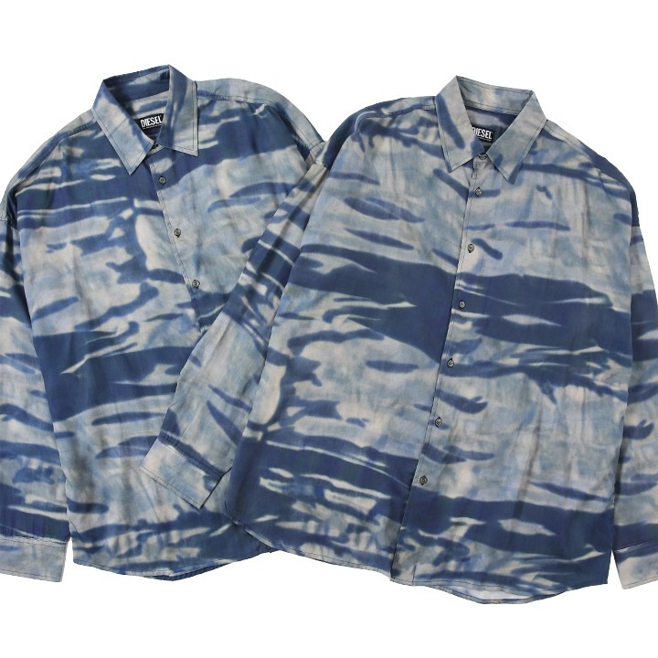 長袖シャツ メンズ S-FLUID-CMF カモフラージュ柄 迷彩柄 オーバーサイズ die-m-t-f8-16y 長袖シャツ メンズ S-FLUID-CMF カモフラージュ柄 迷彩柄 オーバーサイズ die-m-t-f8-16y