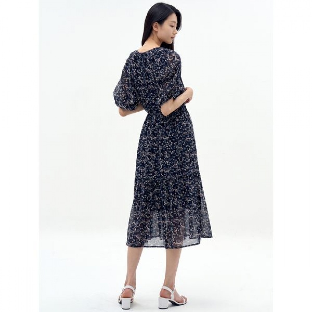 [ジセン] フラワーピンタックパフワンピース LFOPN508_DN
