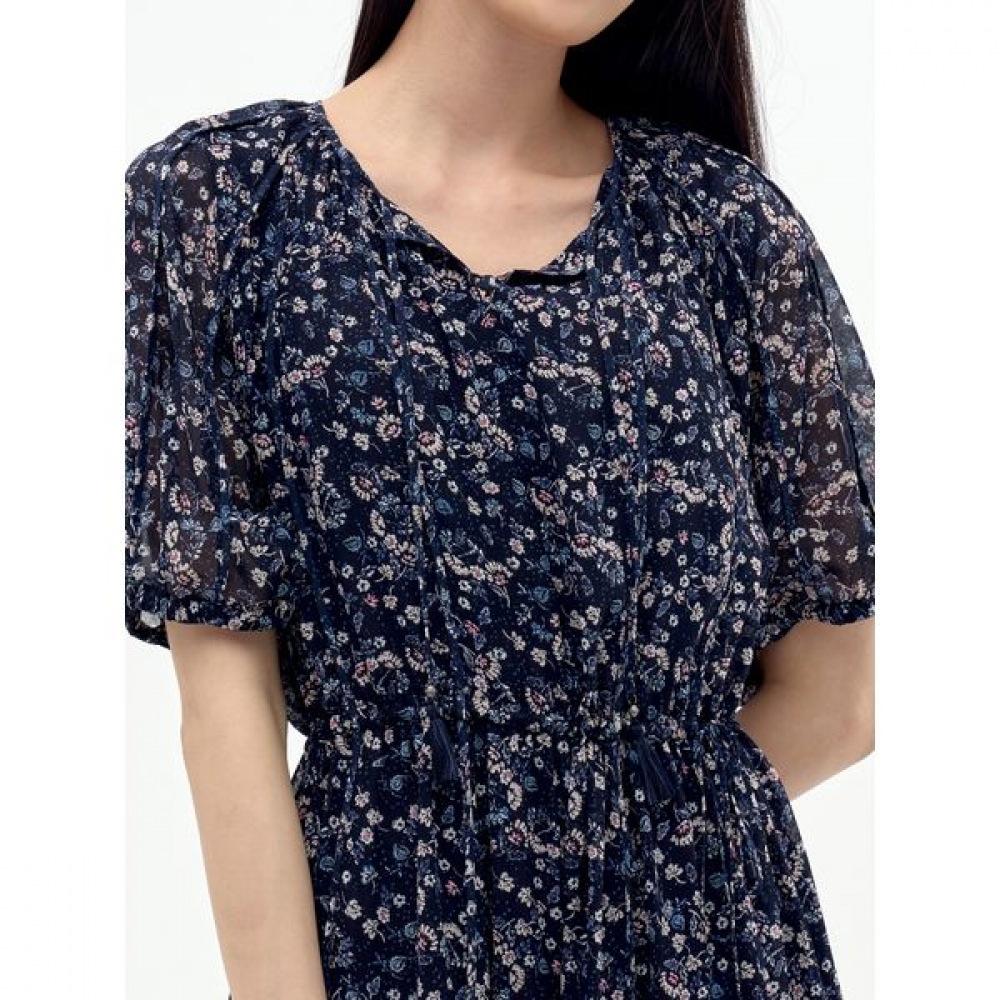 [ジセン] フラワーピンタックパフワンピース LFOPN508_DN