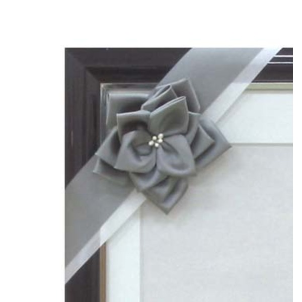 葬儀額 遺影額 ( 黒しんじゅ ) 前面：無反射ＰＥＴ 寸巾パール リボン付き 日本製 仏事用額 額縁 額 フレーム