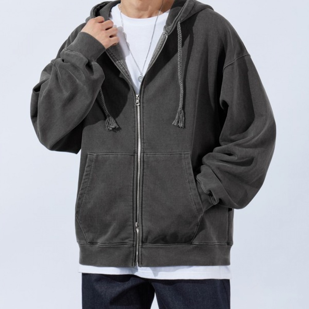 (TOPBOY) ヘビーデューティーピグメントオーバーフィット 2ウェイフード付きジップアップ (TOP137) (TOPBOY) ヘビーデューティーピグメントオーバーフィット 2ウェイフード付きジップアップ (TOP137)