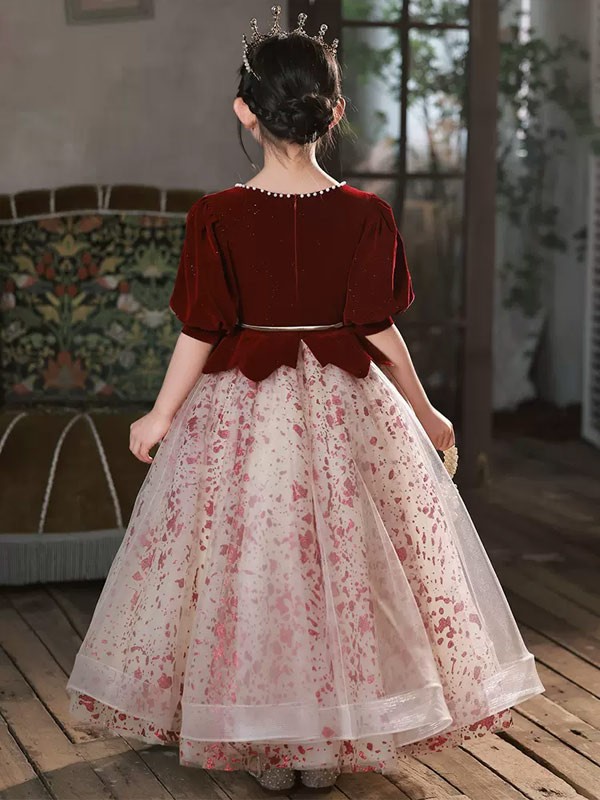 キッズドレス ボリューム袖 リボン ロングドレス ファスナータイプ 袖あり パフ袖 五分袖 ロング丈 膝丈 発表会 ワンピース お姫様 上品 エレガント ゴージャス フォーマル 豪華 誕生日 七五三 キッズドレス ボリューム袖 リボン ロングドレス ファスナータイプ 袖あり パフ袖 五分袖 ロング丈 膝丈 発表会 ワンピース お姫様 上品 エレガント ゴージャス フォーマル 豪華 誕生日 七五三