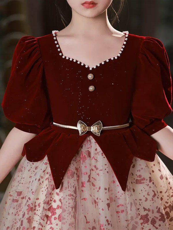 キッズドレス ボリューム袖 リボン ロングドレス ファスナータイプ 袖あり パフ袖 五分袖 ロング丈 膝丈 発表会 ワンピース お姫様 上品 エレガント ゴージャス フォーマル 豪華 誕生日 七五三 キッズドレス ボリューム袖 リボン ロングドレス ファスナータイプ 袖あり パフ袖 五分袖 ロング丈 膝丈 発表会 ワンピース お姫様 上品 エレガント ゴージャス フォーマル 豪華 誕生日 七五三