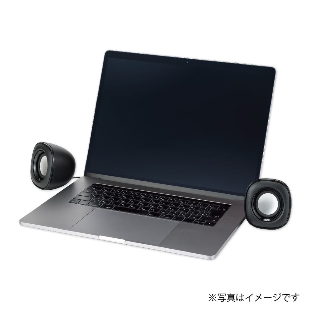 （まとめ買い）USB電源スピーカー 3.5mmステレオ ブラック SP-001BK [x3]