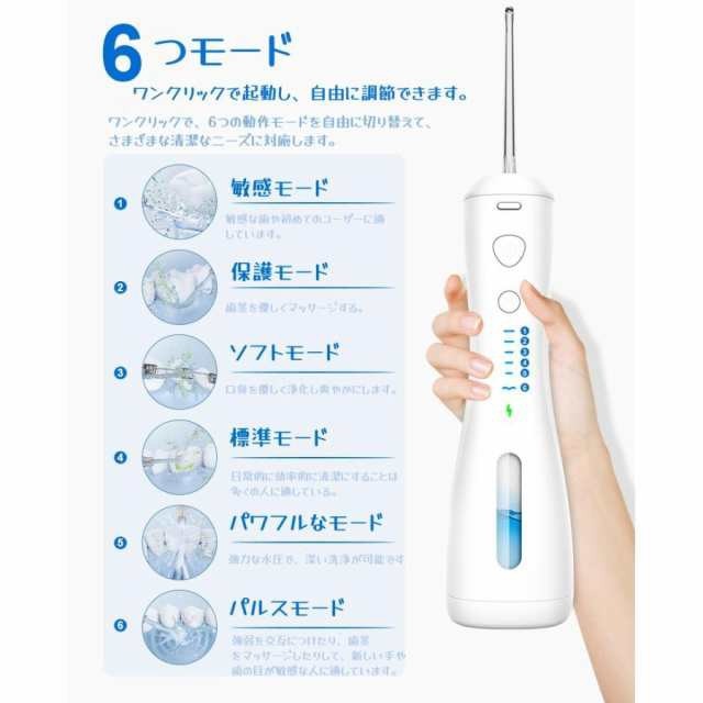 2024年最新 口腔洗浄器 歯垢除去 口内洗浄機 タンクレス 歯間洗浄機 ウォーターフロス IPX7防水