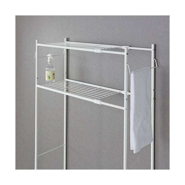 平安伸銅工業洗濯機ラック タオル掛け付き マットホワイト HSR-1WH 1台