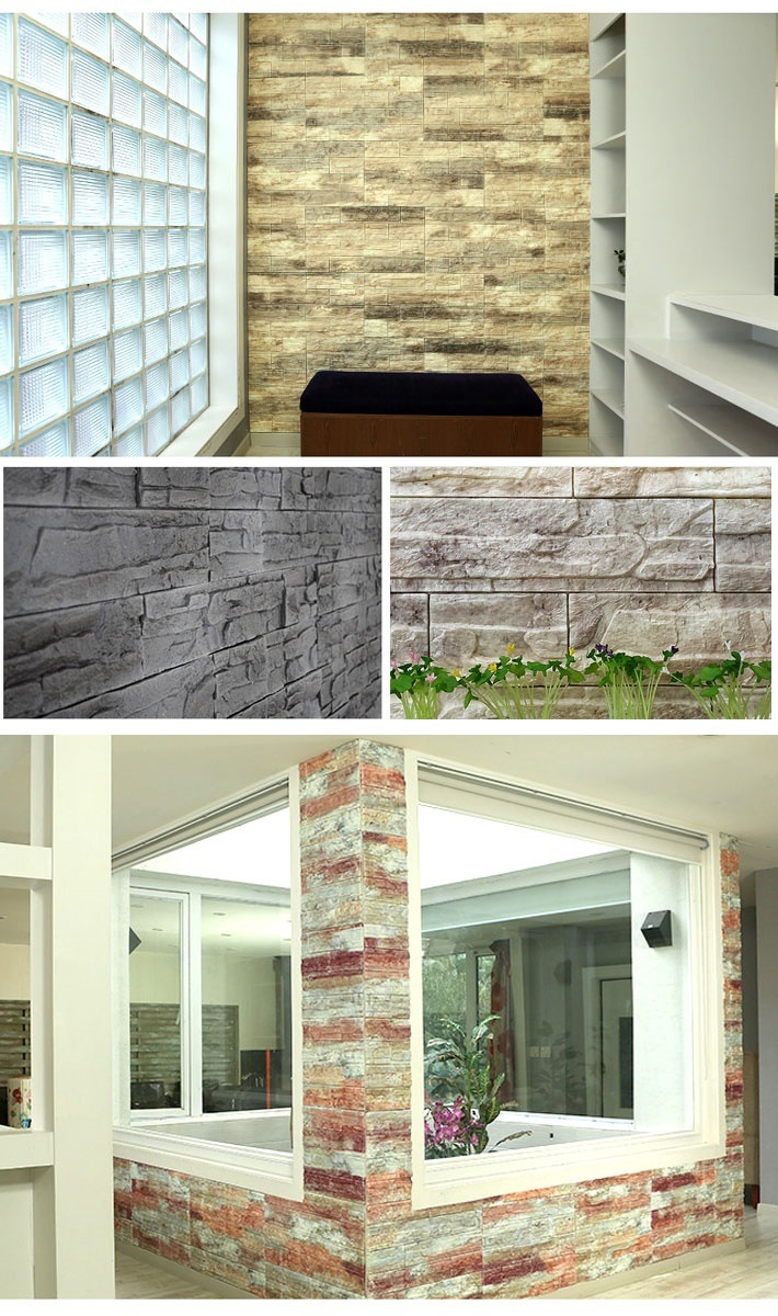 壁紙 レンガ お得な壁紙シール6枚セット 壁紙 シール 壁用 ストーン 石目 大理石 クロス 宅H