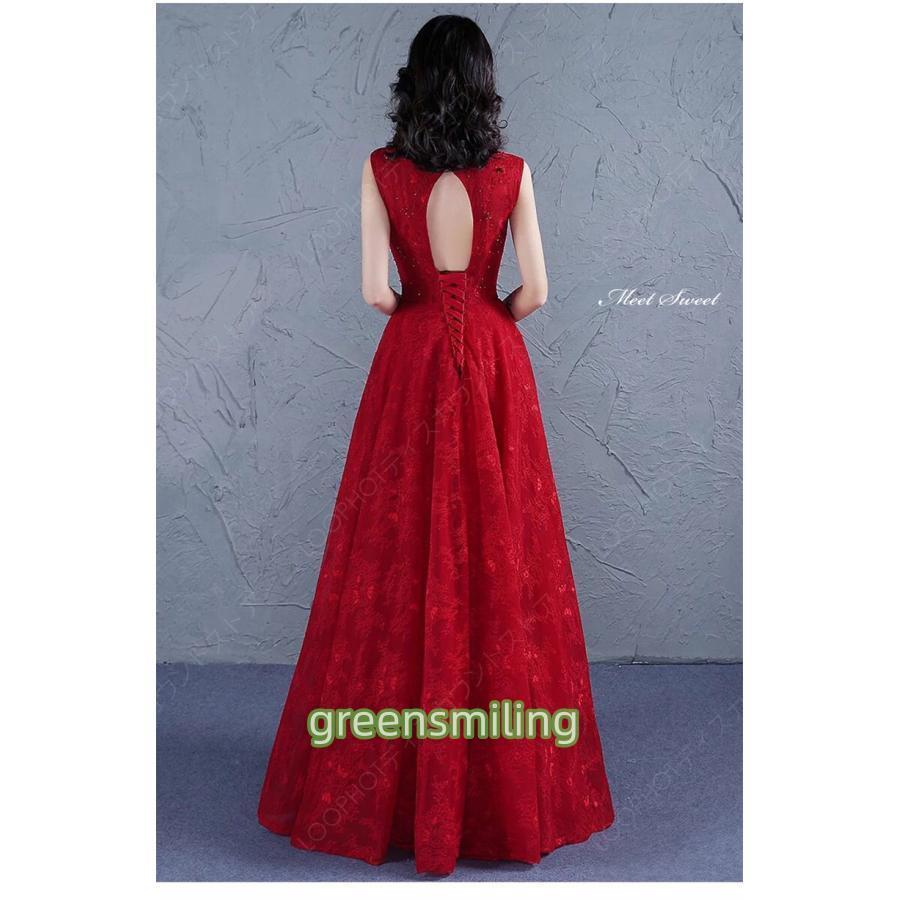 カラードレス Aラインドレス 袖なし レース花柄 ロングドレス ネイビー レッド ウェディングドレス 結婚式 二次会 花嫁 前撮り 演奏会 発表会 ステージ衣装-19 カラードレス Aラインドレス 袖なし レース花柄 ロングドレス ネイビー レッド ウェディングドレス 結婚式 二次会 花嫁 前撮り 演奏会 発表会 ステージ衣装-19