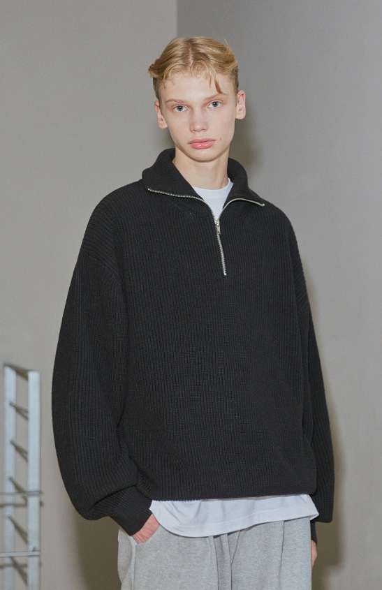 【KIIMUIR】関税込★Cotton Washable Hachi Half Zip Up Knit KIIMUIR】 COTTON WASHABLE HACHI HALF ZIP UP KNIT : 6 COLOR