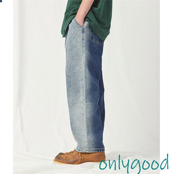 ワイドパンツ デニム メンズ 大きいサイズ デニム 太め ケミカルウォッシュ バギーパンツ 極太 ストリート系 秋冬 ファッション ブランド
