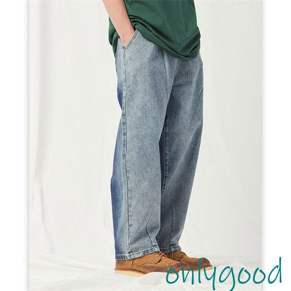 ワイドパンツ デニム メンズ 大きいサイズ デニム 太め ケミカルウォッシュ バギーパンツ 極太 ストリート系 秋冬 ファッション ブランド