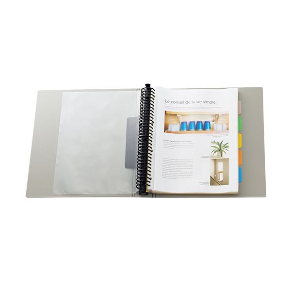 (まとめ) キングジム クリアファイル 差し替え式 大量ポケット A4タテ 30穴 50ポケット付属 背幅54mm ライトグレー 3139-3 1冊 (×5セット)