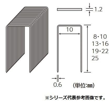 ステンレス ステープル 10mm幅 5000本入 PJ1019S