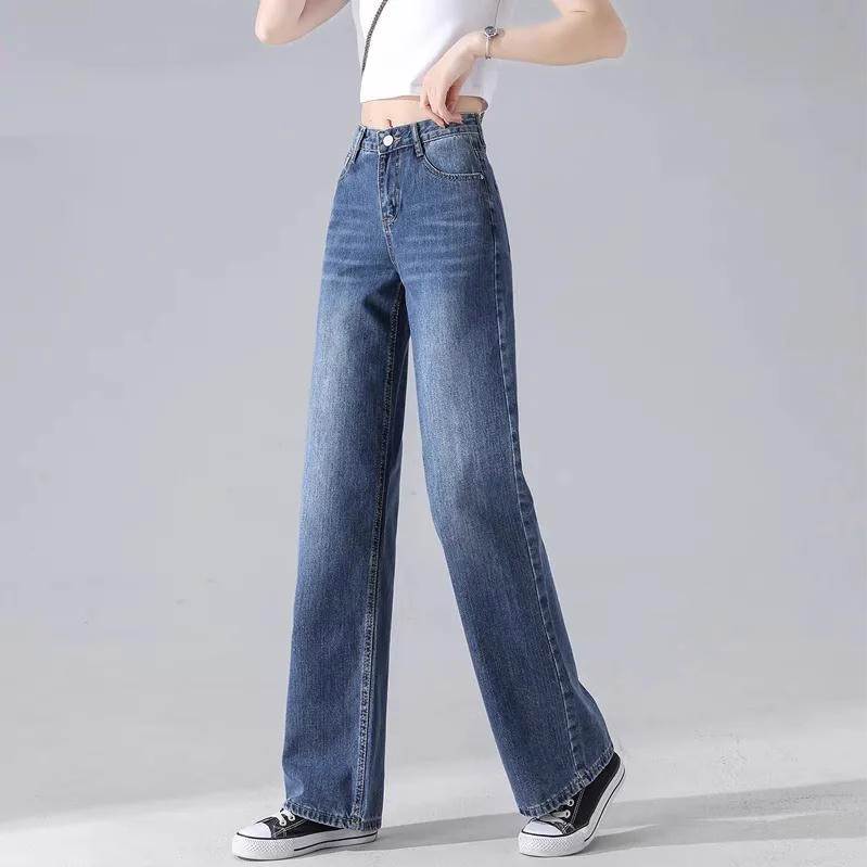 ボトムス パンツ Gパン ジーンズ ズボン ワイドパンツ ワイド ストレート ファスナー ポケット デニム ブルーデニム ハイウエスト シンプル カジュアル かっこいい ラフ ボーイッシュ 無地 春