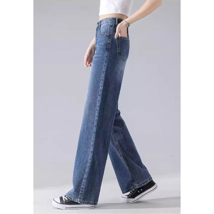 ボトムス パンツ Gパン ジーンズ ズボン ワイドパンツ ワイド ストレート ファスナー ポケット デニム ブルーデニム ハイウエスト シンプル カジュアル かっこいい ラフ ボーイッシュ 無地 春