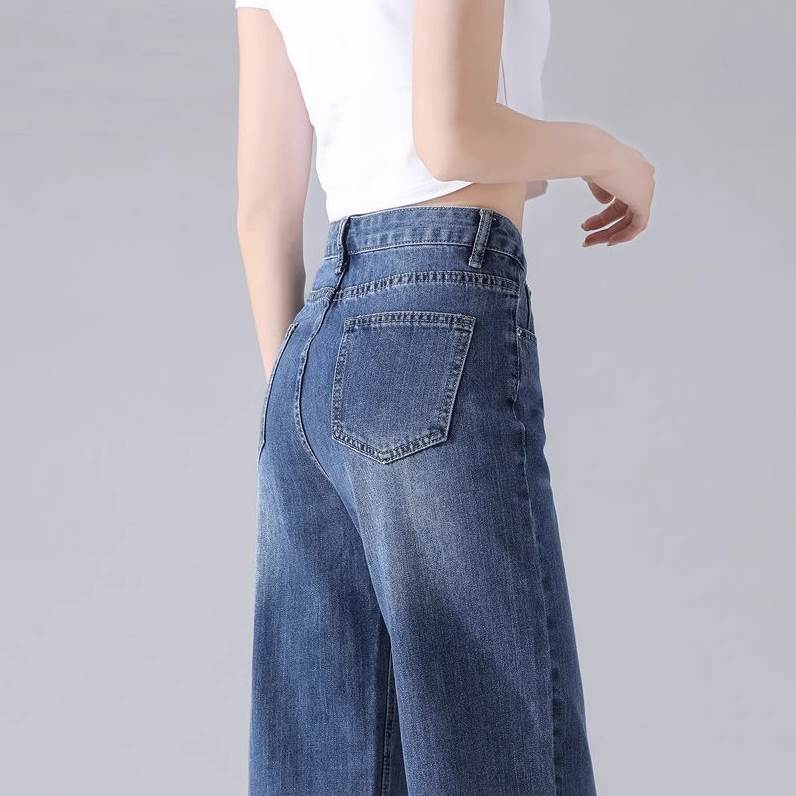 ボトムス パンツ Gパン ジーンズ ズボン ワイドパンツ ワイド ストレート ファスナー ポケット デニム ブルーデニム ハイウエスト シンプル カジュアル かっこいい ラフ ボーイッシュ 無地 春