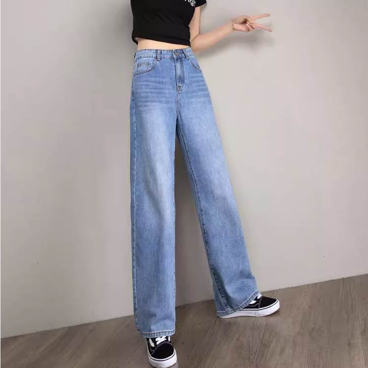 ボトムス パンツ Gパン ジーンズ ズボン ワイドパンツ ワイド ストレート ファスナー ポケット デニム ブルーデニム ハイウエスト シンプル カジュアル かっこいい ラフ ボーイッシュ 無地 春