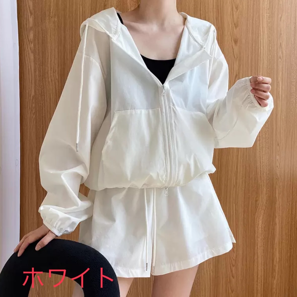 3色 ジャケット パンツ セットアップ ショートパンツ フーディ スウェット 送料無料 大人可愛い かわいい きれいめ 大人女子 エレガント 肌見せ デコルテ 無地 春 秋 ガーリー 10代 20代
