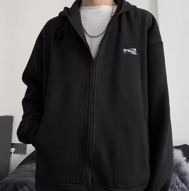 メンズ 男性用 パーカー ミドル丈 長袖 ストリート ヒップホップ ファスナー ポケット フード シンプル カジュアル かっこいい ラフ クール ハンサム シック スタイリッシュ 原宿ファッション