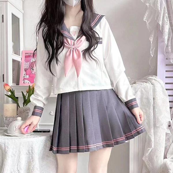 【3点セット】セーラー服 JK 高校生 学生服 制服 セットアップ 半袖長袖 コスチューム コスプレ 衣装