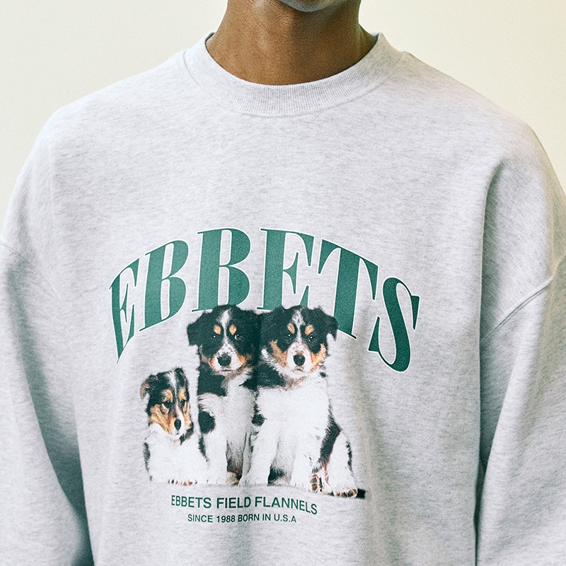 [NCT ヘチャン 着用] [EBBETSFIELD] Border Collie Puppy Sweatshirt 韓国 アイドル レディース メンズ 秋 冬 大きいサイズ