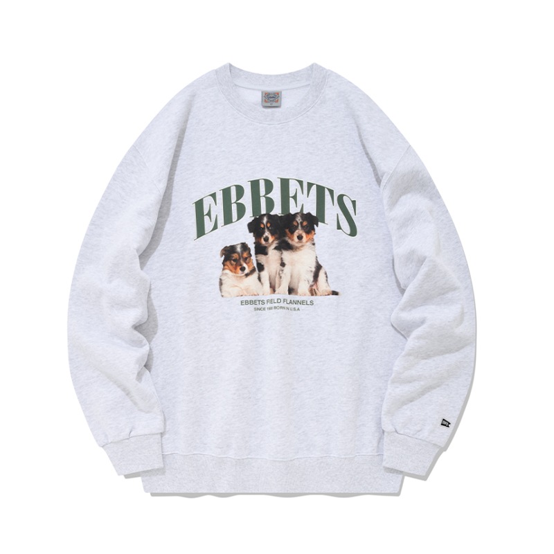 [NCT ヘチャン 着用] [EBBETSFIELD] Border Collie Puppy Sweatshirt 韓国 アイドル レディース メンズ 秋 冬 大きいサイズ