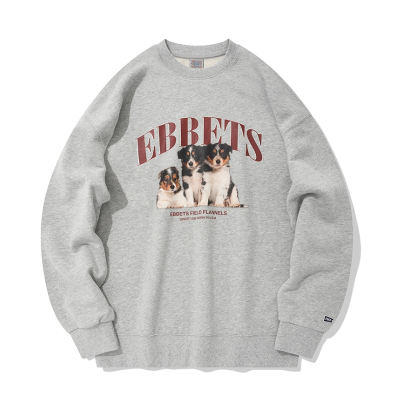 [NCT ヘチャン 着用] [EBBETSFIELD] Border Collie Puppy Sweatshirt 韓国 アイドル レディース メンズ 秋 冬 大きいサイズ