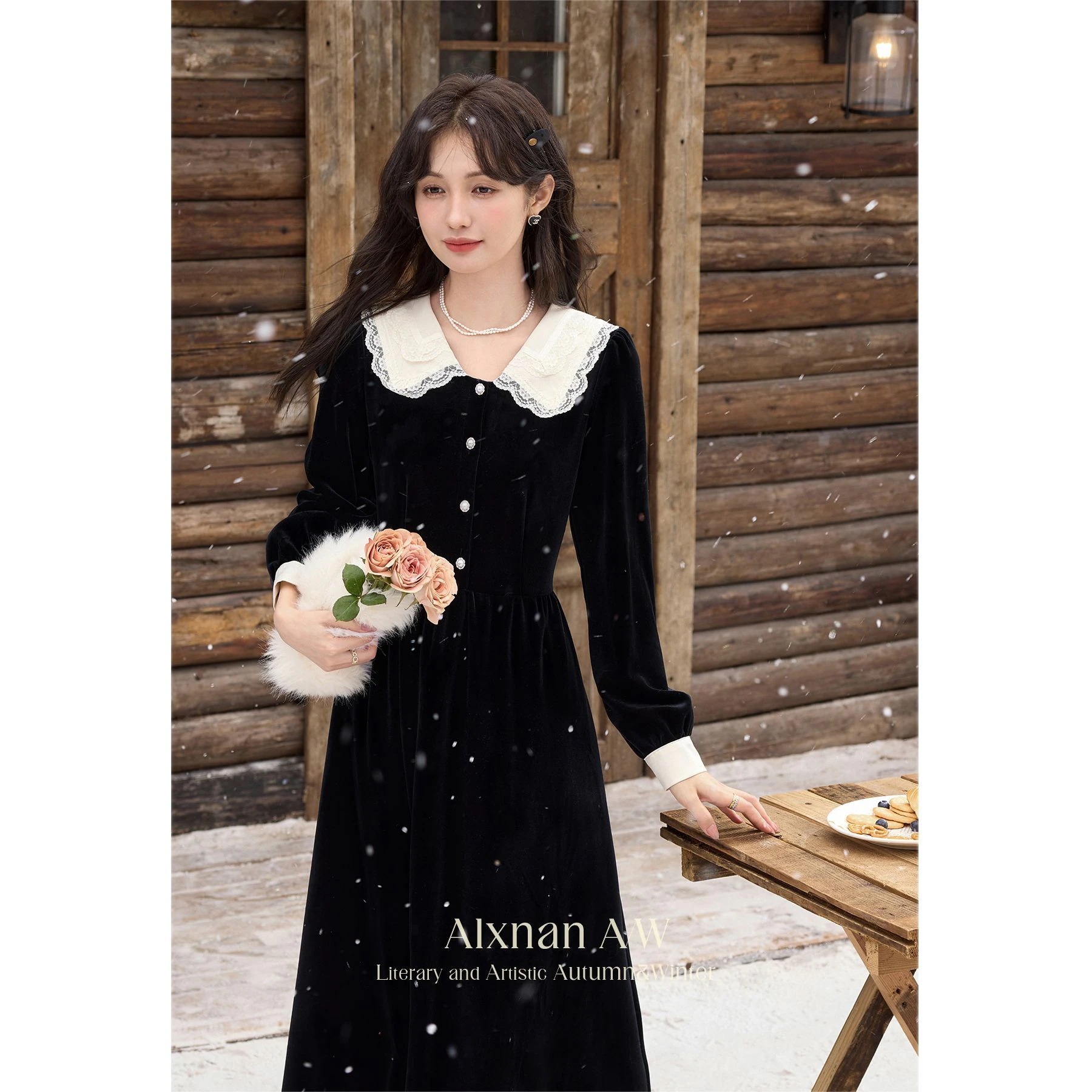 【急速出荷!】優しい風の気質ベルベットドレス2025新しいファッションロングスカートドレス スーツ パーティードレス ウェディングドレス キャバドレス 結婚式 ドレス6