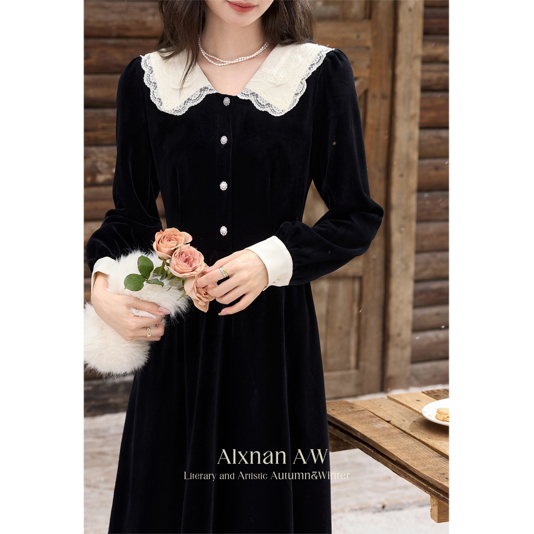 【急速出荷!】優しい風の気質ベルベットドレス2025新しいファッションロングスカートドレス スーツ パーティードレス ウェディングドレス キャバドレス 結婚式 ドレス6