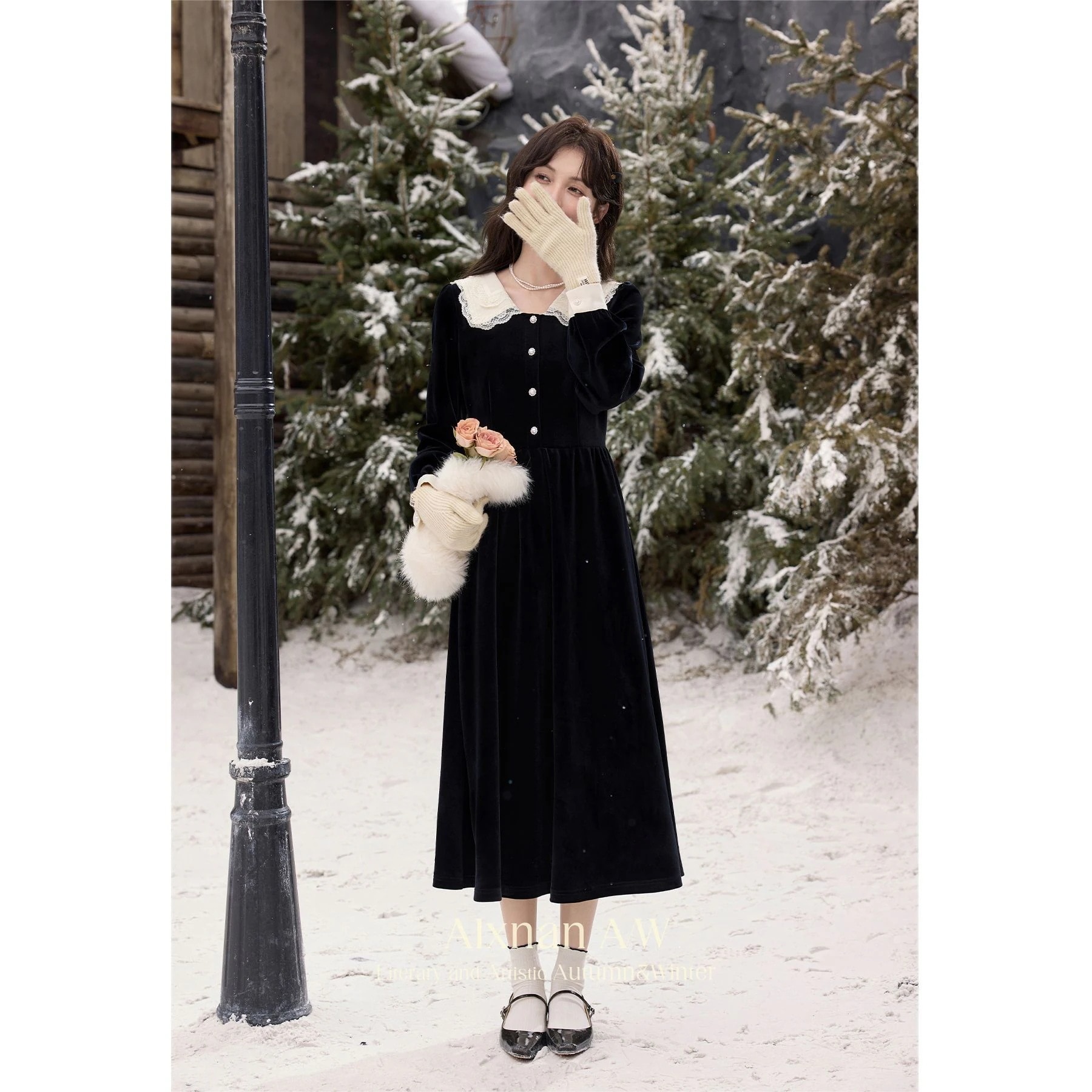 【急速出荷!】優しい風の気質ベルベットドレス2025新しいファッションロングスカートドレス スーツ パーティードレス ウェディングドレス キャバドレス 結婚式 ドレス6