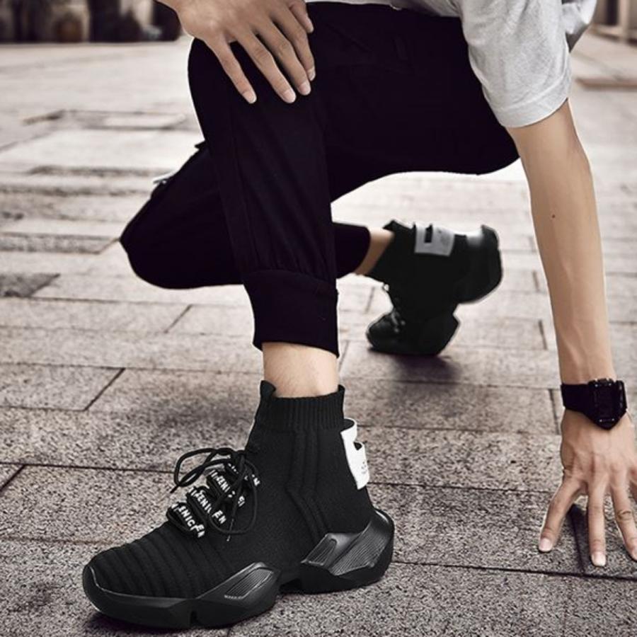 緊急SALE!!!2枚100円OFF!【即納】激安販売!ハイカット ニット スニーカー メンズ ストリートファッション ブランド シークレット シューズ 身長up 靴 緊急SALE!!!2枚100円OFF!【即納】激安販売!ハイカット ニット スニーカー メンズ ストリートファッション ブランド シークレット シューズ 身長up 靴