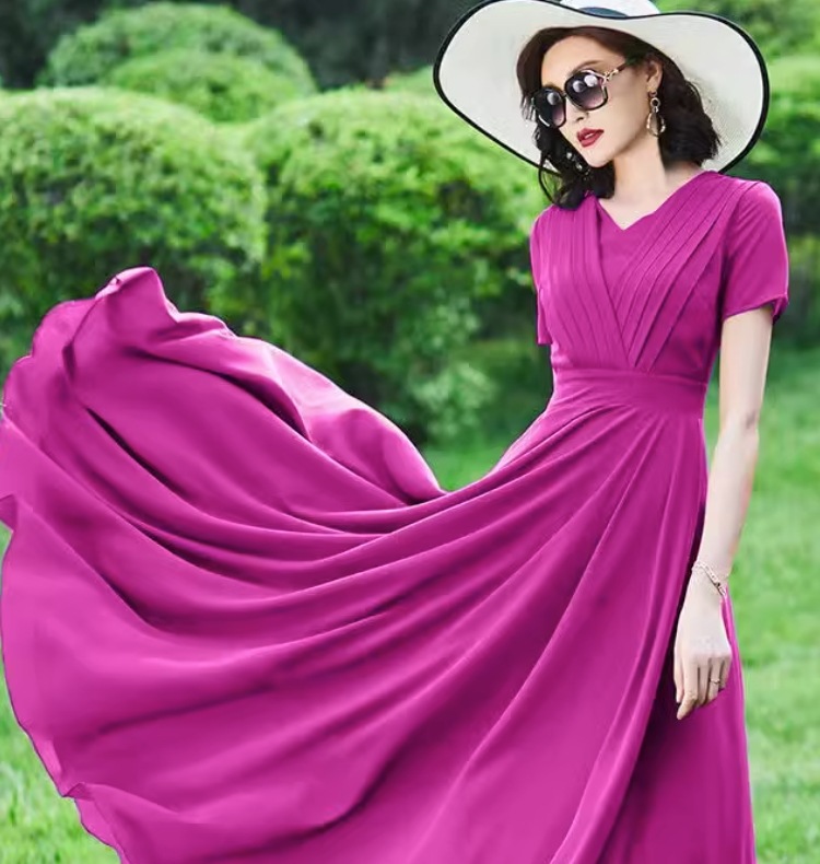 ワンピース デート モテアイテム フレアワンピース 半袖 ドレス シフォン 大人可愛い きれいめ 上品 おしゃれ かっこいい 大人可愛い ラブリー キュート ガーリー クール モード系 セクシー