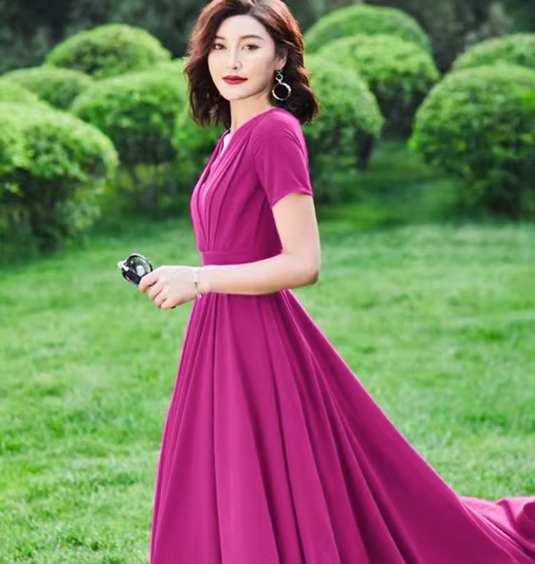 ワンピース デート モテアイテム フレアワンピース 半袖 ドレス シフォン 大人可愛い きれいめ 上品 おしゃれ かっこいい 大人可愛い ラブリー キュート ガーリー クール モード系 セクシー