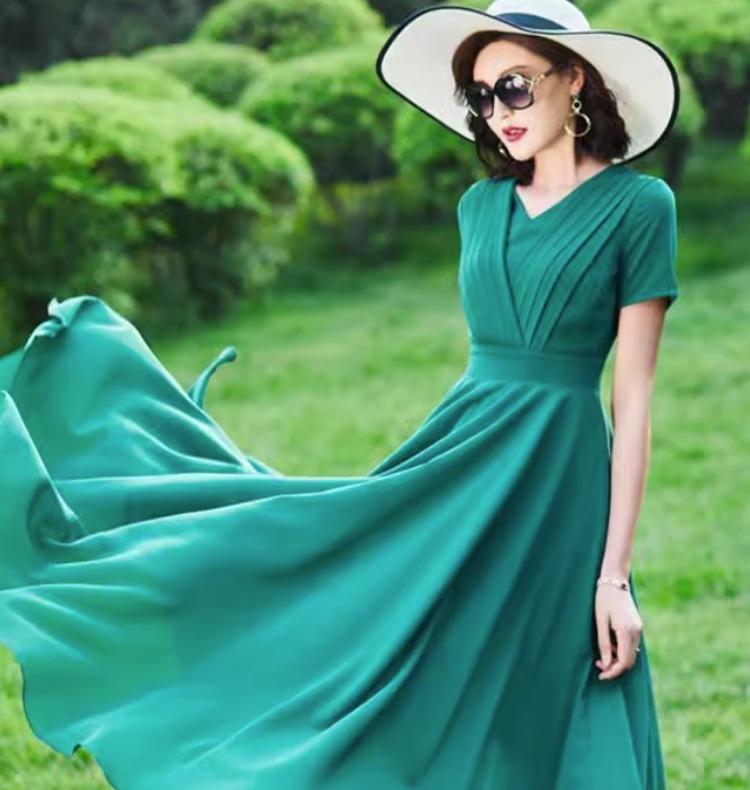 ワンピース デート モテアイテム フレアワンピース 半袖 ドレス シフォン 大人可愛い きれいめ 上品 おしゃれ かっこいい 大人可愛い ラブリー キュート ガーリー クール モード系 セクシー