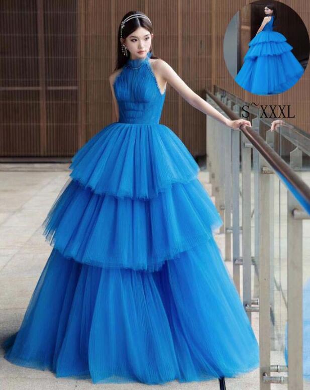 出血大サービス ホルターネック パーティードレス ウェディングドレス 演奏会ドレス カラードレス ブルー 多重チュール 花嫁ドレス 結婚式 前撮りフォトウェディング撮影 ロング 二次会 披露宴 舞台 出血大サービス ホルターネック パーティードレス ウェディングドレス 演奏会ドレス カラードレス ブルー 多重チュール 花嫁ドレス 結婚式 前撮りフォトウェディング撮影 ロング 二次会 披露宴 舞台