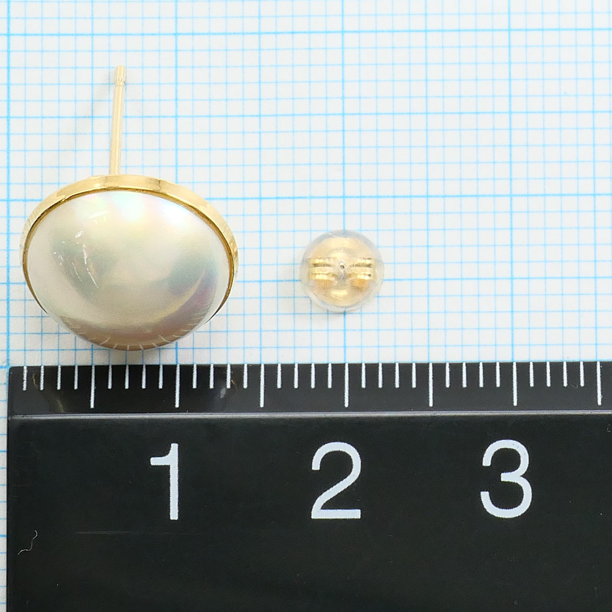 K18 18金 YG イエローゴールド ピアス マベパール（真珠） 総重量約2.7g 中古_2