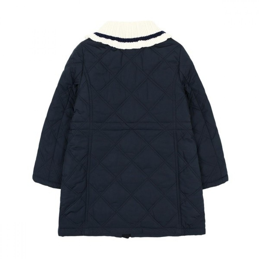 ヘジス キッズ ニットカラー ロング キルティング ジャンパー HUF12JP51M_NV ヘジス キッズ ニットカラー ロング キルティング ジャンパー HUF12JP51M_NV