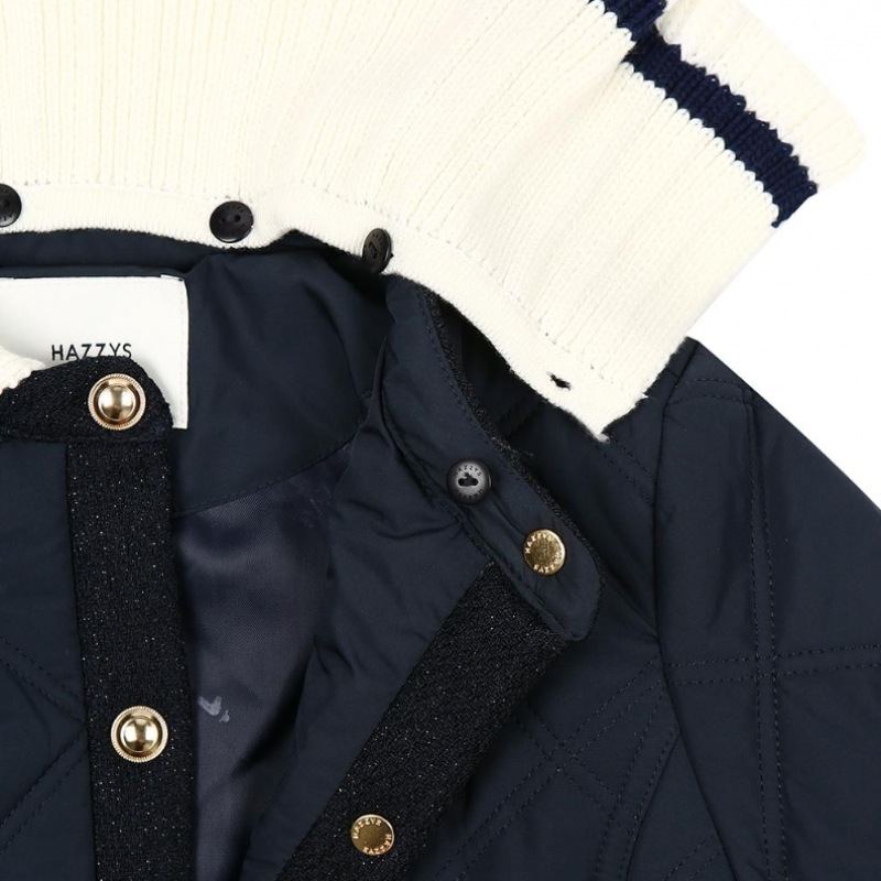 ヘジス キッズ ニットカラー ロング キルティング ジャンパー HUF12JP51M_NV ヘジス キッズ ニットカラー ロング キルティング ジャンパー HUF12JP51M_NV