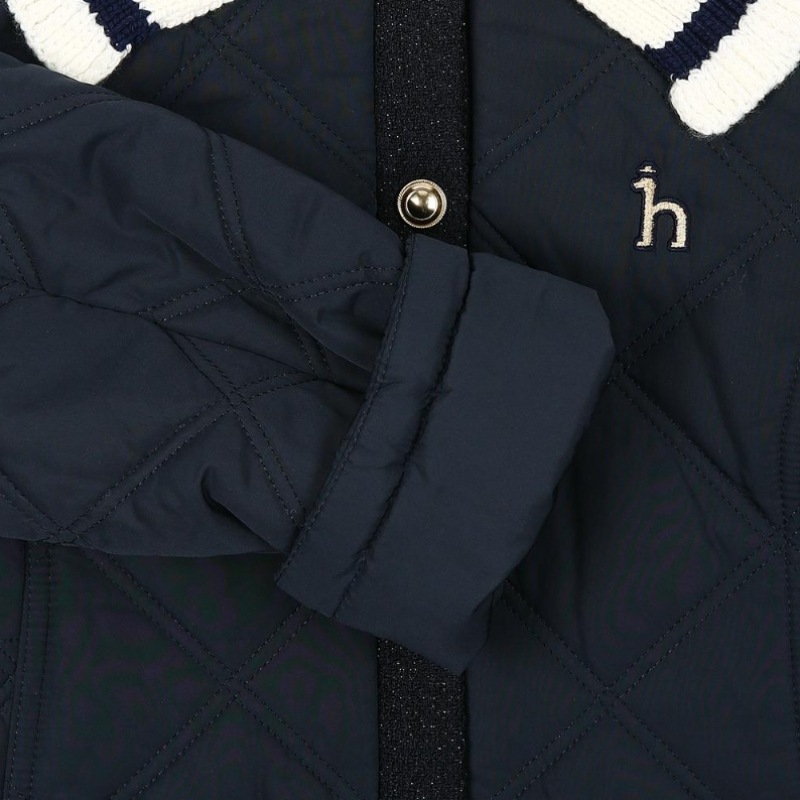 ヘジス キッズ ニットカラー ロング キルティング ジャンパー HUF12JP51M_NV ヘジス キッズ ニットカラー ロング キルティング ジャンパー HUF12JP51M_NV