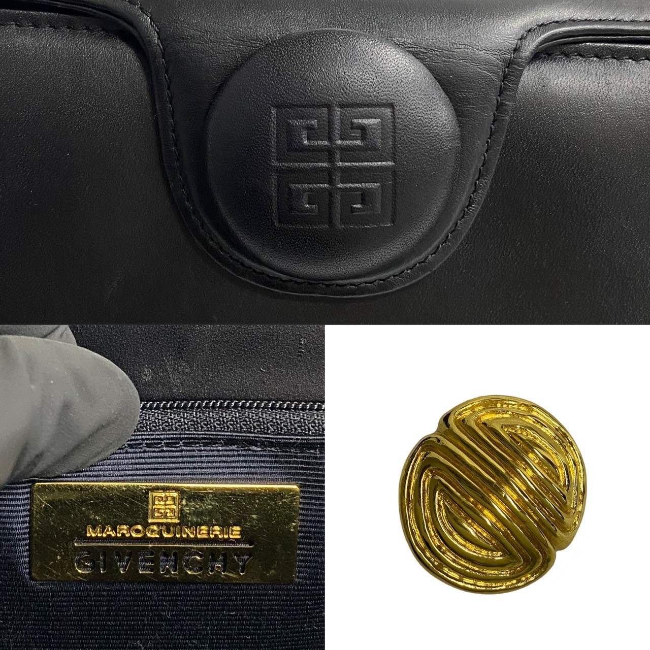 4Gロゴ 金具ハンドバッグ レザー ブラック 32105 4Gロゴ 金具ハンドバッグ レザー ブラック 32105