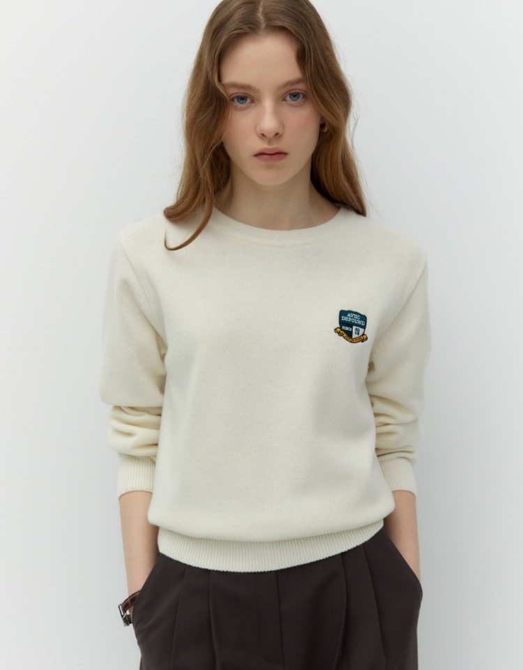 【DEPOUND】 EMBLEM PULLOVER : IVORY 【DEPOUND】 EMBLEM PULLOVER : IVORY