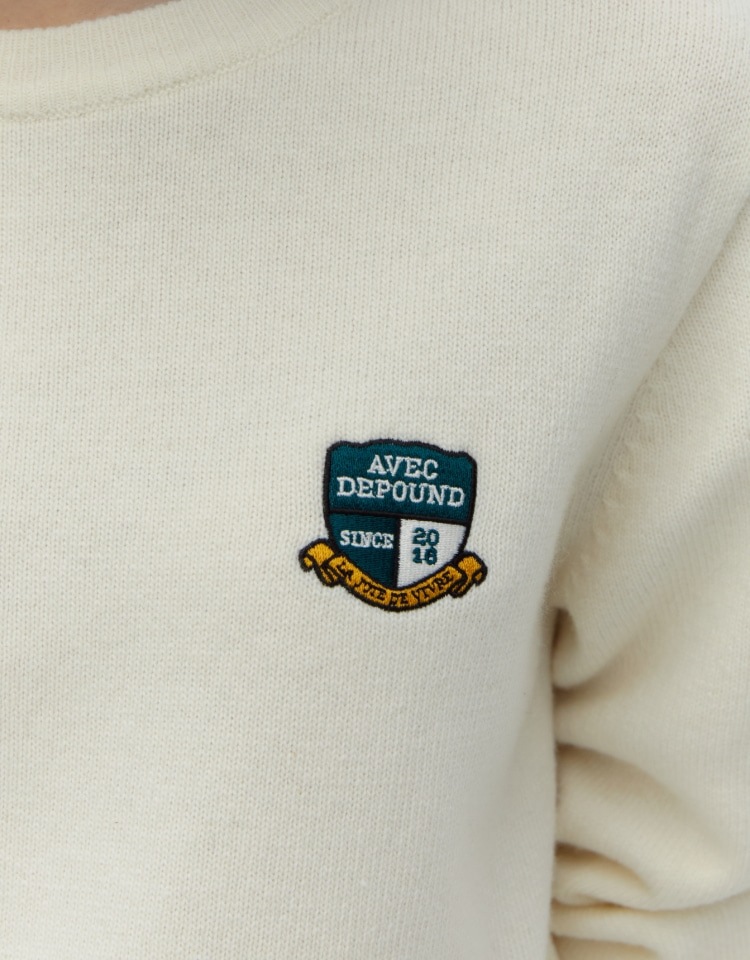 【DEPOUND】 EMBLEM PULLOVER : IVORY 【DEPOUND】 EMBLEM PULLOVER : IVORY