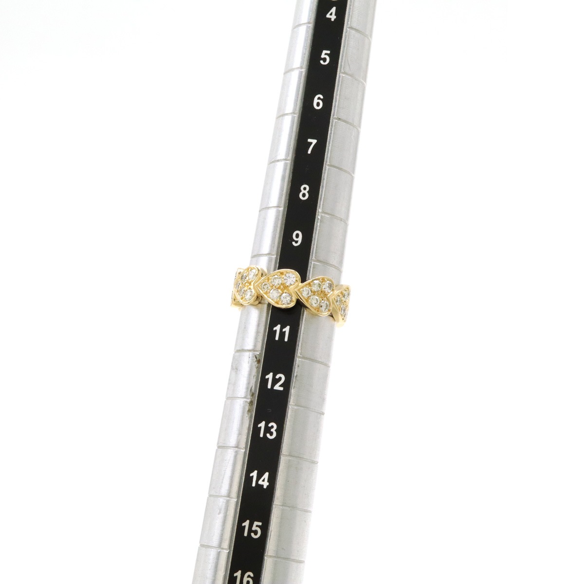 ハートウィズ ダイヤリング 指輪 K18YG 750YG イエローゴールド ダイヤモンド #50 日本サイズ実寸約10 ハートウィズ ダイヤリング 指輪 K18YG 750YG イエローゴールド ダイヤモンド #50 日本サイズ実寸約10