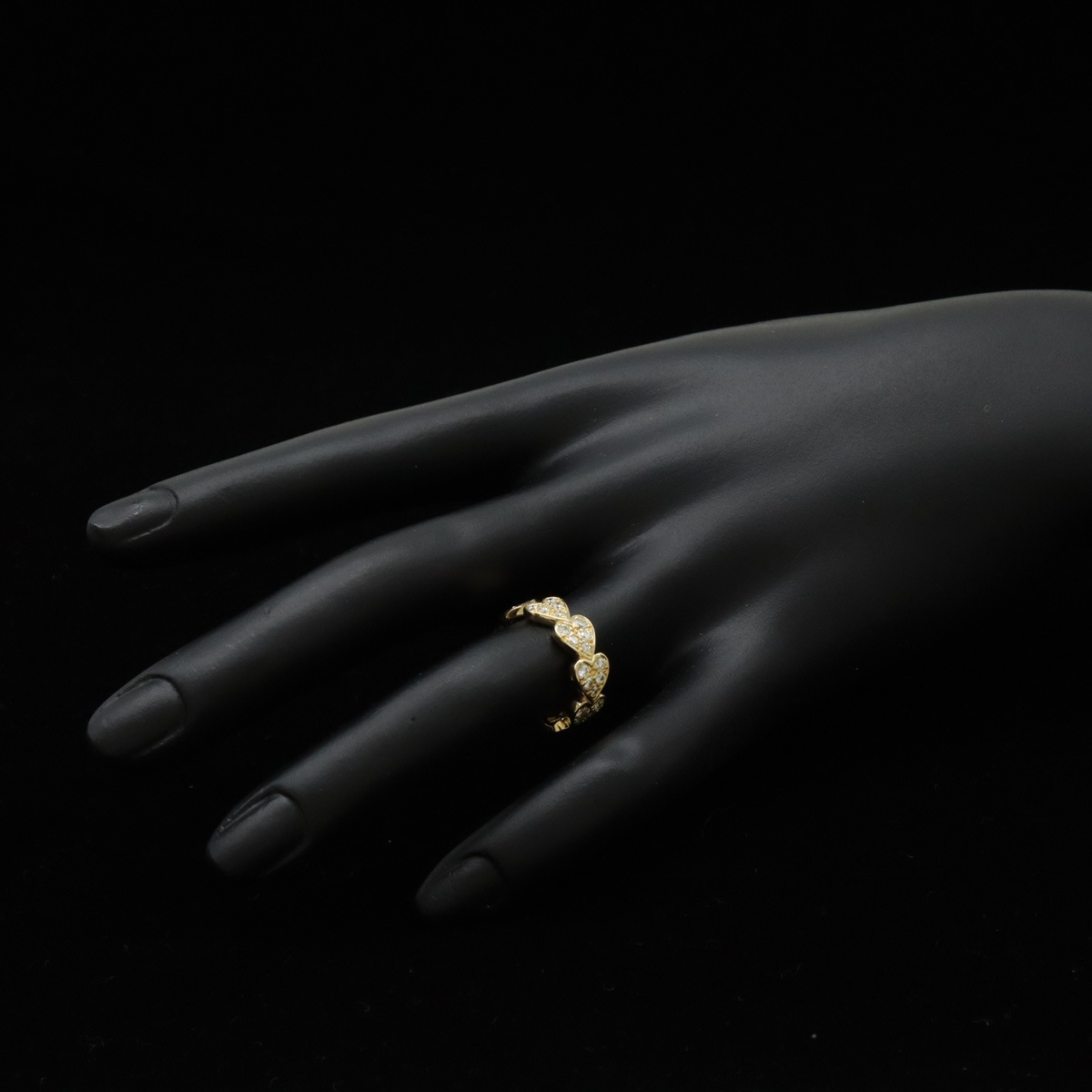 ハートウィズ ダイヤリング 指輪 K18YG 750YG イエローゴールド ダイヤモンド #50 日本サイズ実寸約10 ハートウィズ ダイヤリング 指輪 K18YG 750YG イエローゴールド ダイヤモンド #50 日本サイズ実寸約10