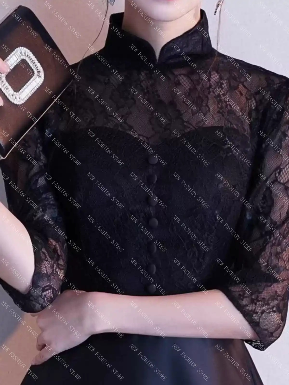 黒いイブニングドレスの女性-77 黒いイブニングドレスの女性-77