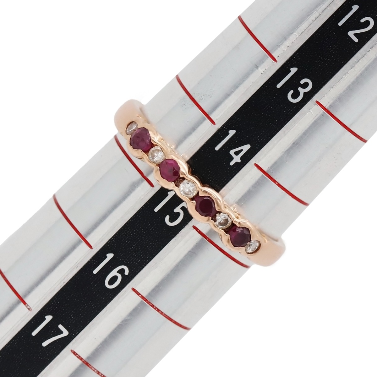 リング 指輪 ルビー ダイヤリング K18PG ルビー ダイヤモンド ピンクゴールド レッド 赤 ダイヤ ピンクゴールド 一文字 14.5号【中古】 リング 指輪 ルビー ダイヤリング K18PG ルビー ダイヤモンド ピンクゴールド レッド 赤 ダイヤ ピンクゴールド 一文字 14.5号【中古】