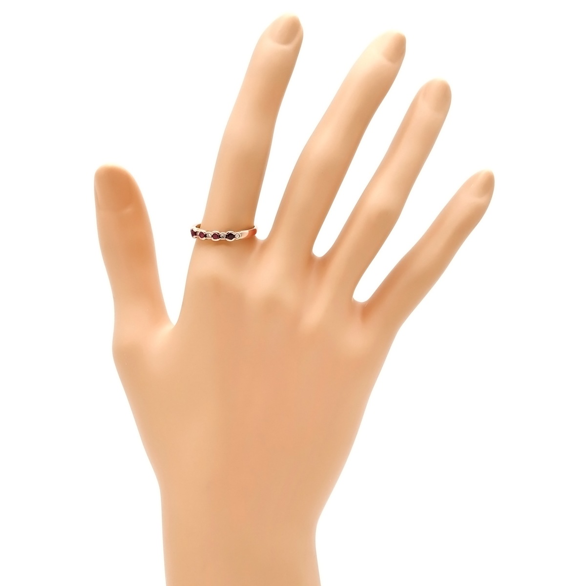 リング 指輪 ルビー ダイヤリング K18PG ルビー ダイヤモンド ピンクゴールド レッド 赤 ダイヤ ピンクゴールド 一文字 14.5号【中古】 リング 指輪 ルビー ダイヤリング K18PG ルビー ダイヤモンド ピンクゴールド レッド 赤 ダイヤ ピンクゴールド 一文字 14.5号【中古】