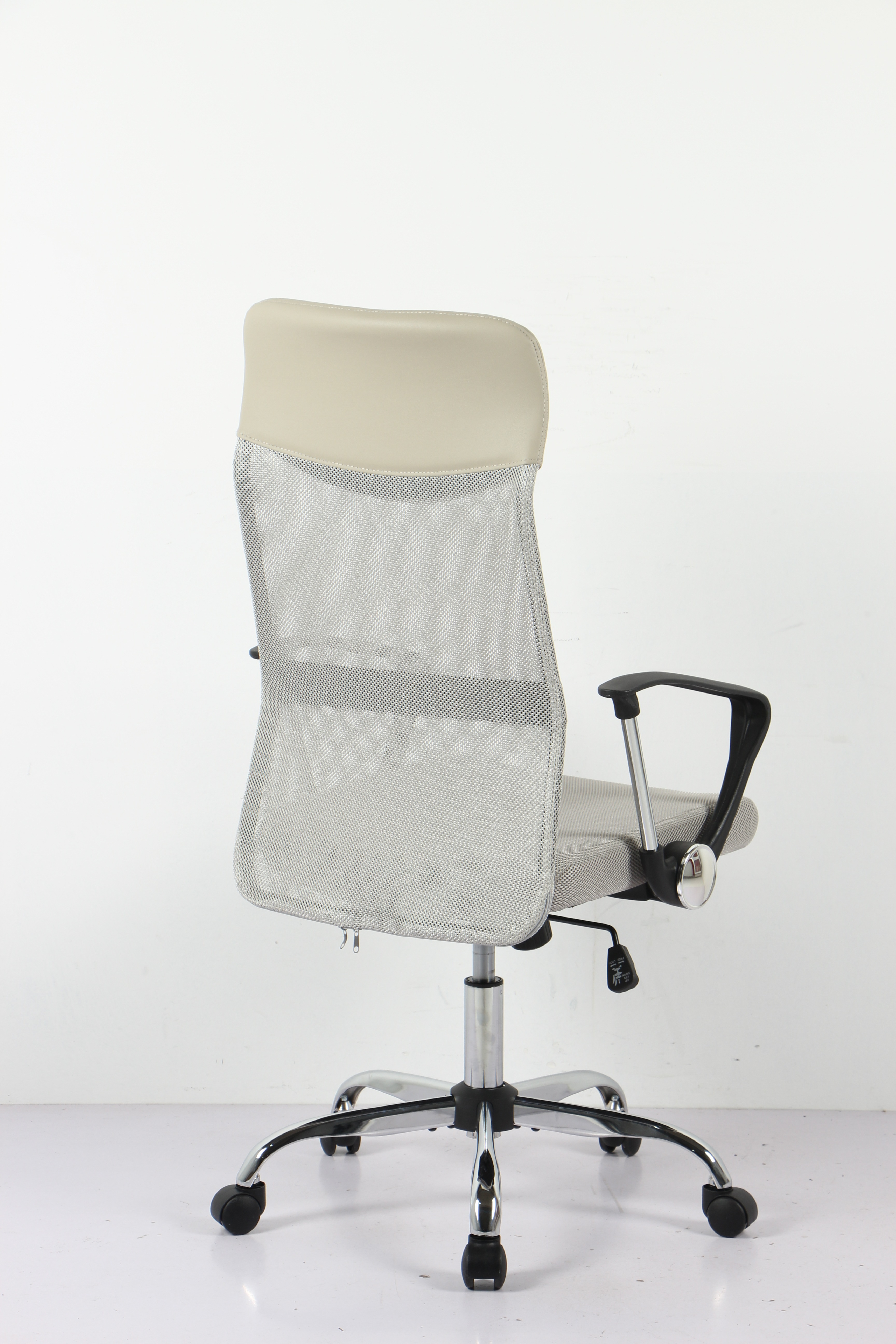 【大好評！最安値挑戦!】【国内即発送】【グレージュ】オフィスチェア メッシュ+PU ハイバック　大人気