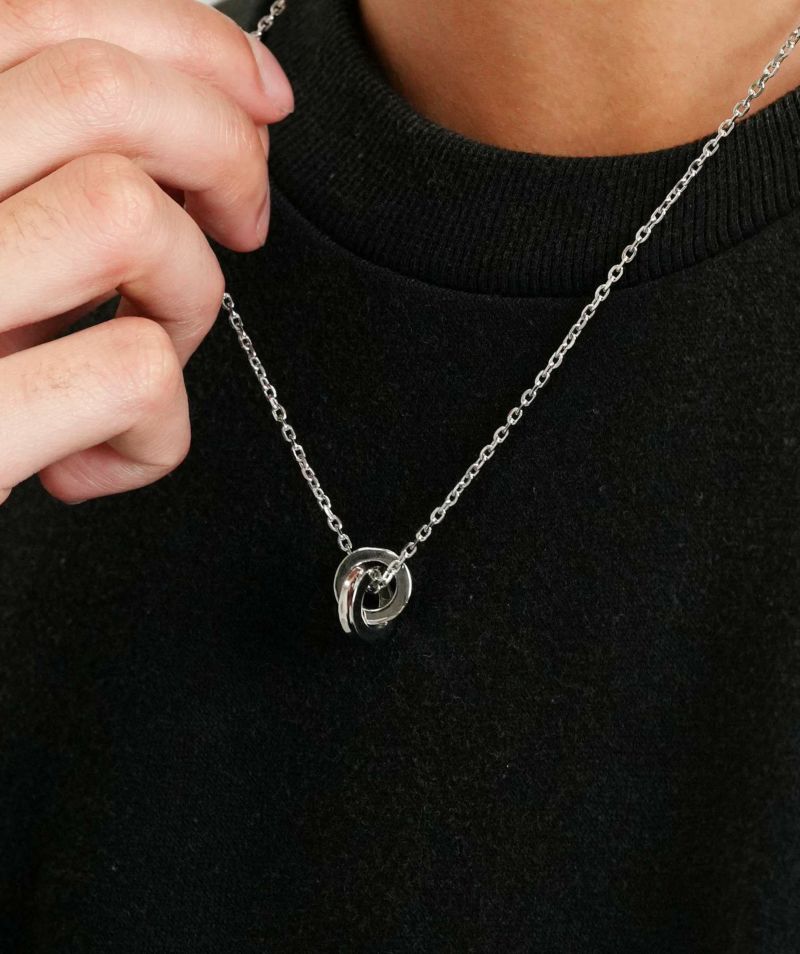 LH-1 リバース ラウンド ダブルリング ネックレス サージカルステンレス316L (金属アレルギー対応) 03NE0525SV ステンレスネックレス LH-1 リバース ラウンド ダブルリング ネックレス サージカルステンレス316L (金属アレルギー対応) 03NE0525SV ステンレスネックレス