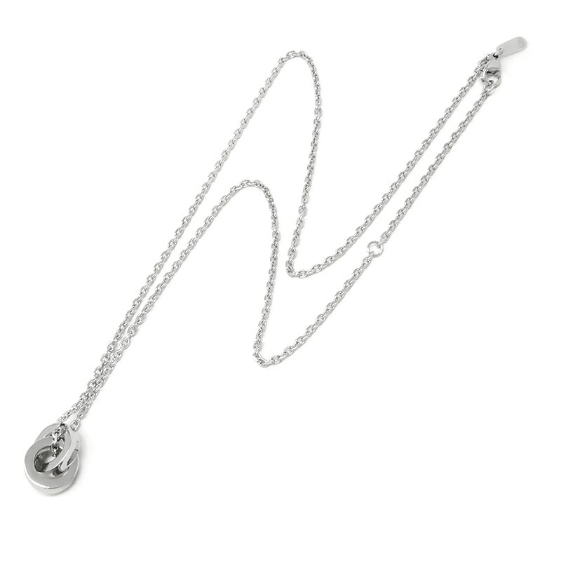 LH-1 リバース ラウンド ダブルリング ネックレス サージカルステンレス316L (金属アレルギー対応) 03NE0525SV ステンレスネックレス LH-1 リバース ラウンド ダブルリング ネックレス サージカルステンレス316L (金属アレルギー対応) 03NE0525SV ステンレスネックレス
